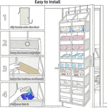 5 Tier Over the Door Organizer with 20 Pockets (Gray)