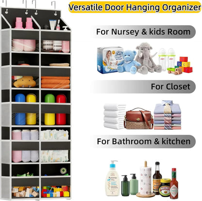 5 Tier Over the Door Organizer with 20 Pockets (Gray)