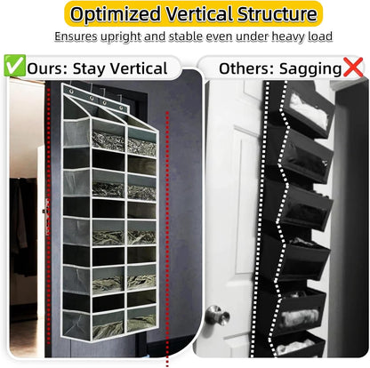 5 Tier Over the Door Organizer with 20 Pockets (Gray)