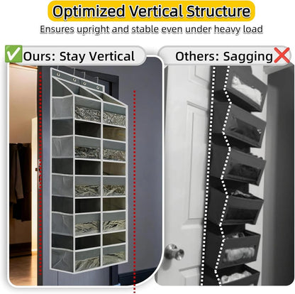5 Tier Over the Door Organizer with 20 Pockets (Gray)
