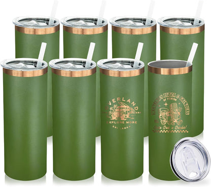20 oz Skinny Tumblers Bulk with Lids and Straws Black,1 pack | Stainless Steel Insulated Tumbler, Double Wall Vaccum Travel Coffee Mug, Keep Drinks Cold&Hot, Powder Coated, Laser Engrave