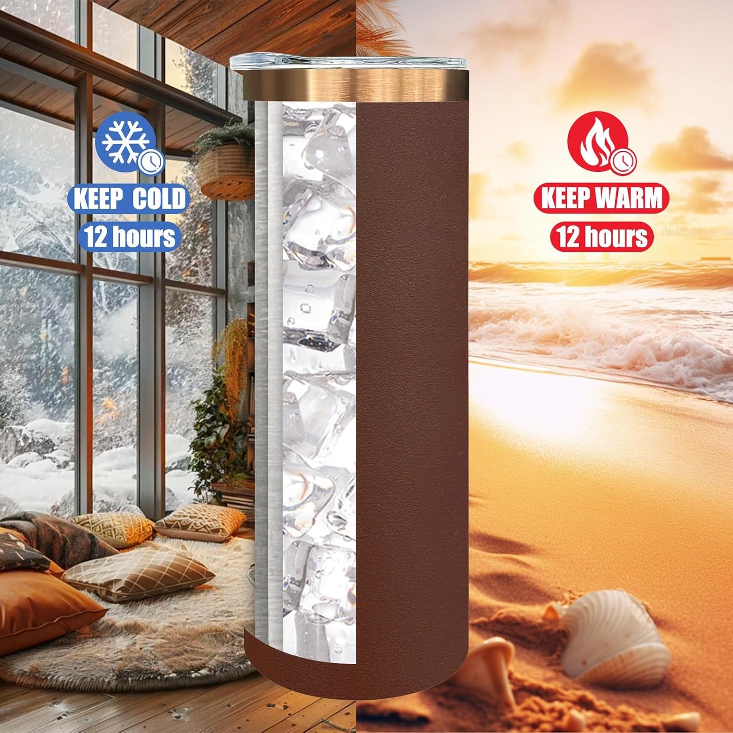 20 oz Skinny Tumblers Bulk with Lids and Straws Black,1 pack | Stainless Steel Insulated Tumbler, Double Wall Vaccum Travel Coffee Mug, Keep Drinks Cold&Hot, Powder Coated, Laser Engrave