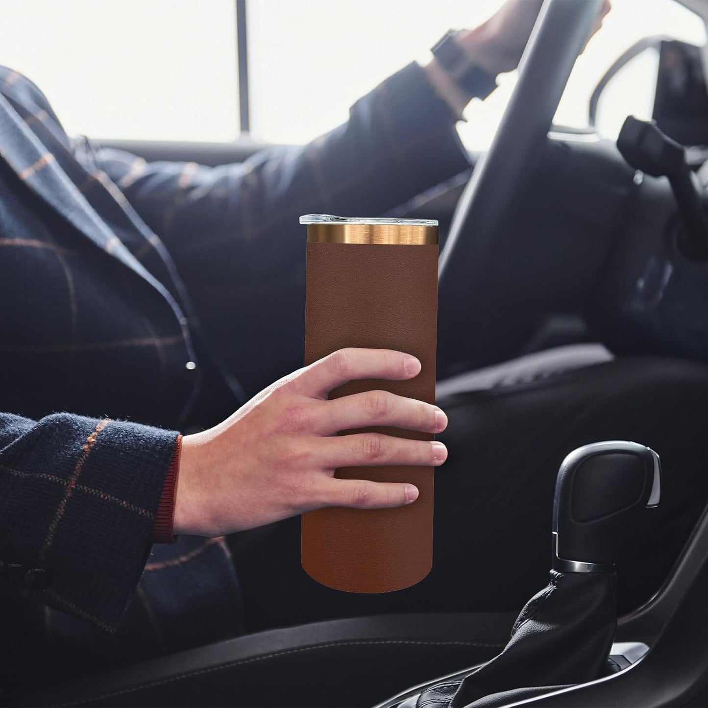 20 oz Skinny Tumblers Bulk with Lids and Straws Black,1 pack | Stainless Steel Insulated Tumbler, Double Wall Vaccum Travel Coffee Mug, Keep Drinks Cold&Hot, Powder Coated, Laser Engrave