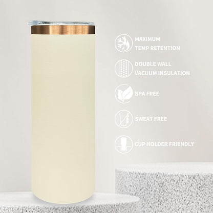 20 oz Skinny Tumblers Bulk with Lids and Straws Black,1 pack | Stainless Steel Insulated Tumbler, Double Wall Vaccum Travel Coffee Mug, Keep Drinks Cold&Hot, Powder Coated, Laser Engrave