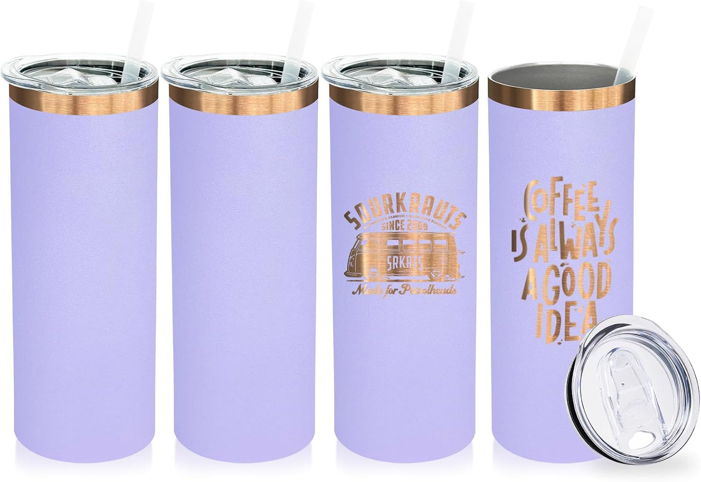 20 oz Skinny Tumblers Bulk with Lids and Straws Black,1 pack | Stainless Steel Insulated Tumbler, Double Wall Vaccum Travel Coffee Mug, Keep Drinks Cold&Hot, Powder Coated, Laser Engrave