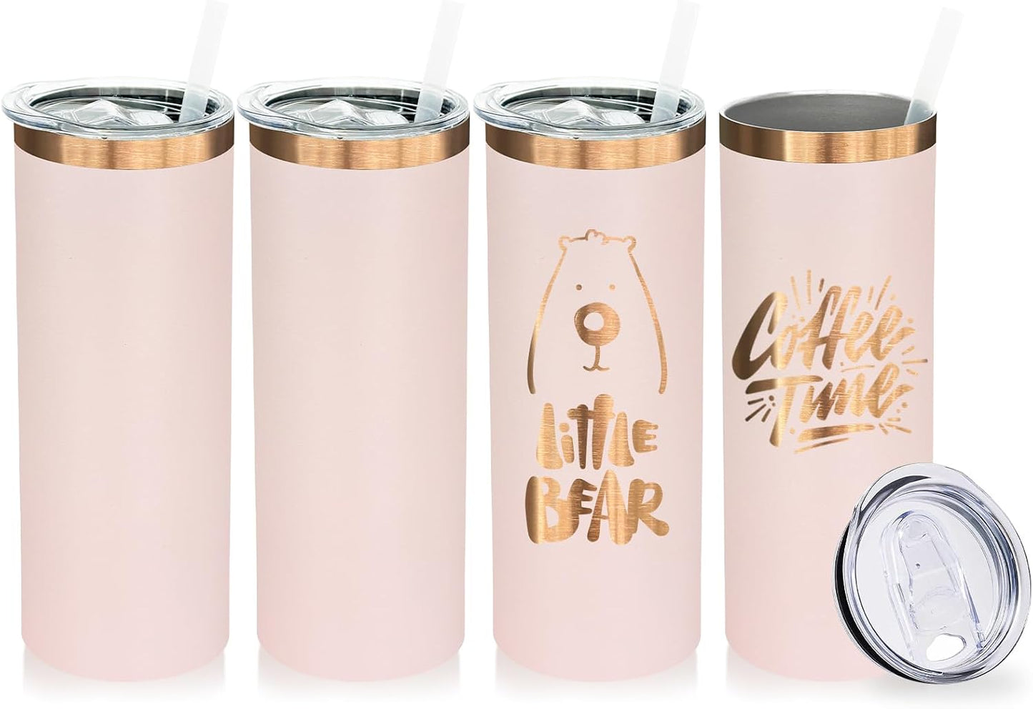 20 oz Skinny Tumblers Bulk with Lids and Straws Black,1 pack | Stainless Steel Insulated Tumbler, Double Wall Vaccum Travel Coffee Mug, Keep Drinks Cold&Hot, Powder Coated, Laser Engrave
