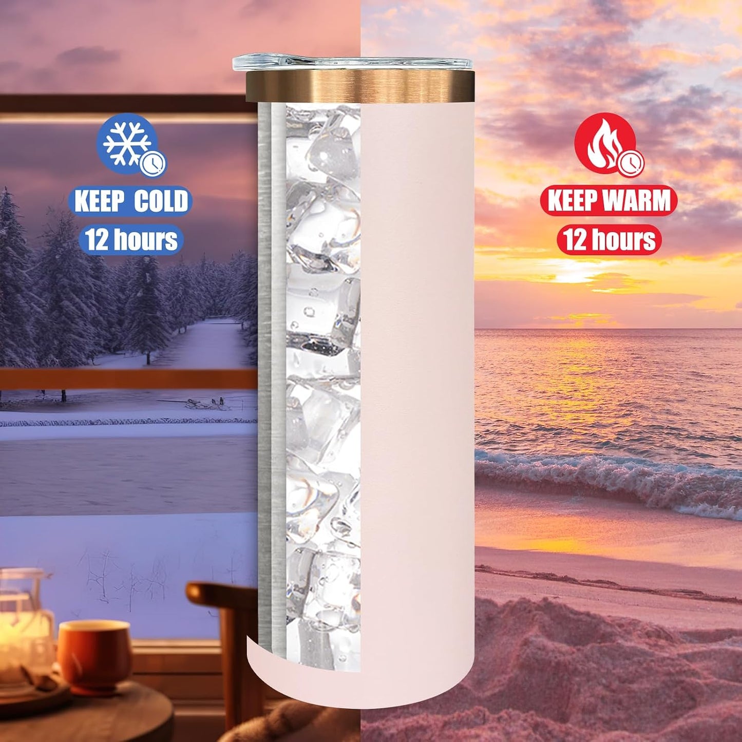 20 oz Skinny Tumblers Bulk with Lids and Straws Black,1 pack | Stainless Steel Insulated Tumbler, Double Wall Vaccum Travel Coffee Mug, Keep Drinks Cold&Hot, Powder Coated, Laser Engrave