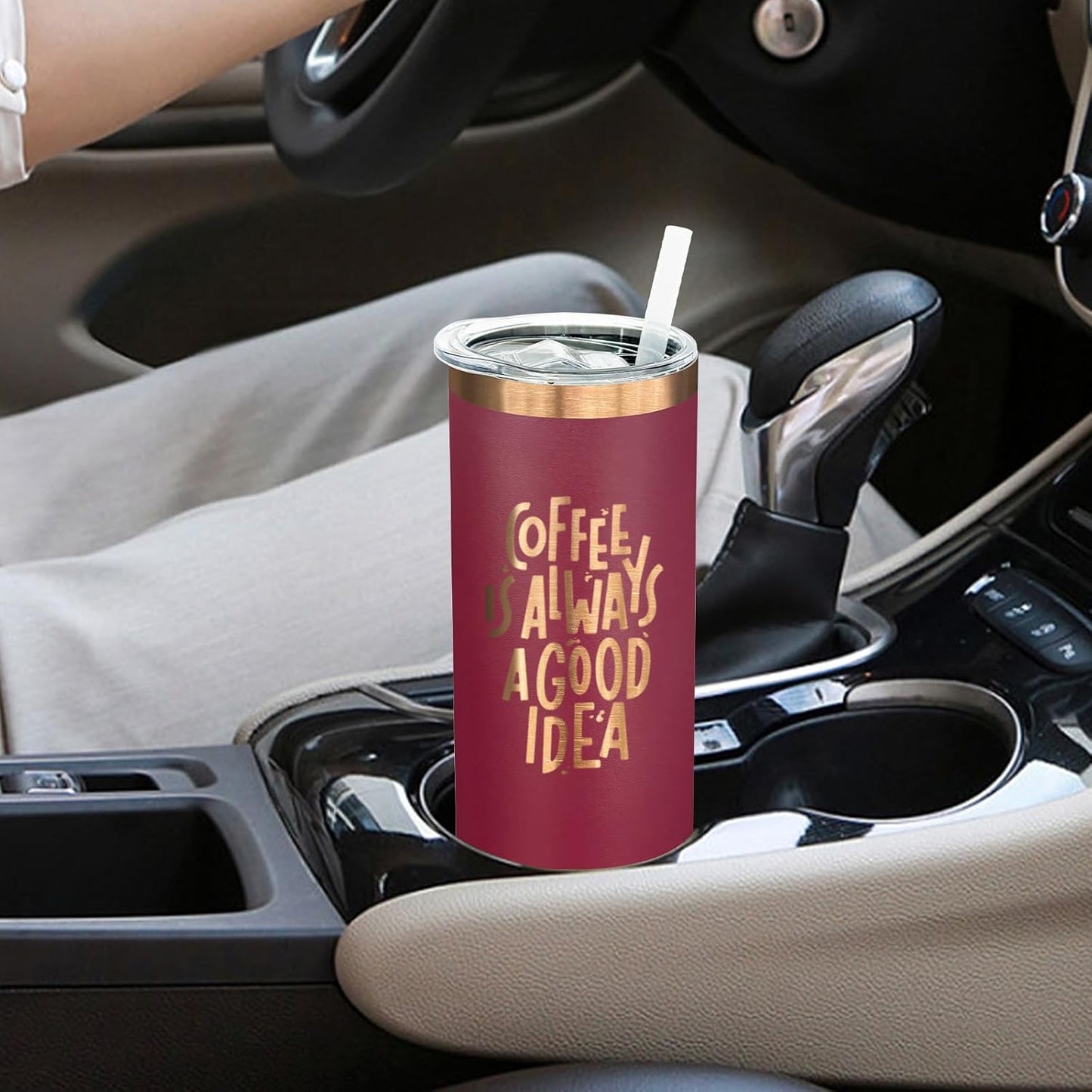 20 oz Skinny Tumblers Bulk with Lids and Straws Black,1 pack | Stainless Steel Insulated Tumbler, Double Wall Vaccum Travel Coffee Mug, Keep Drinks Cold&Hot, Powder Coated, Laser Engrave