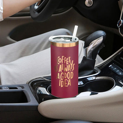 20 oz Skinny Tumblers Bulk with Lids and Straws Black,1 pack | Stainless Steel Insulated Tumbler, Double Wall Vaccum Travel Coffee Mug, Keep Drinks Cold&Hot, Powder Coated, Laser Engrave
