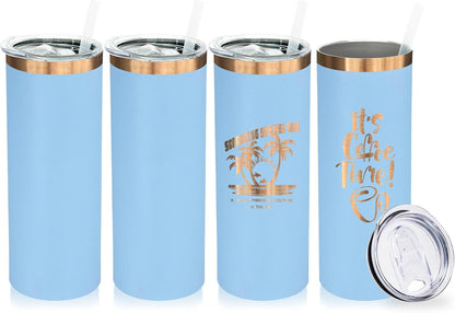 20 oz Skinny Tumblers Bulk with Lids and Straws Black,1 pack | Stainless Steel Insulated Tumbler, Double Wall Vaccum Travel Coffee Mug, Keep Drinks Cold&Hot, Powder Coated, Laser Engrave