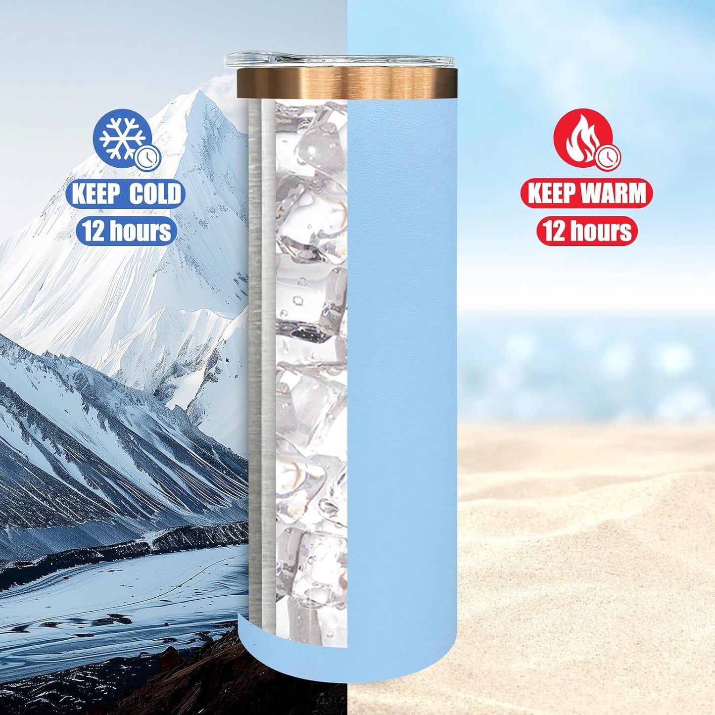 20 oz Skinny Tumblers Bulk with Lids and Straws Black,1 pack | Stainless Steel Insulated Tumbler, Double Wall Vaccum Travel Coffee Mug, Keep Drinks Cold&Hot, Powder Coated, Laser Engrave