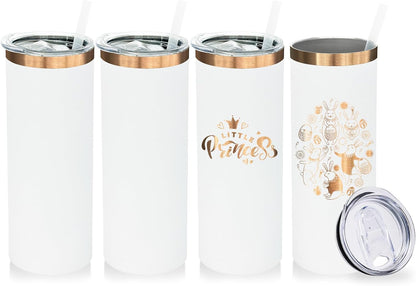 20 oz Skinny Tumblers Bulk with Lids and Straws Black,1 pack | Stainless Steel Insulated Tumbler, Double Wall Vaccum Travel Coffee Mug, Keep Drinks Cold&Hot, Powder Coated, Laser Engrave