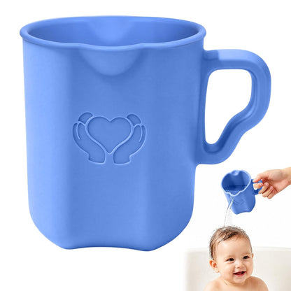 Baby Bath Rinse Cup, 100% Soft Silicone, Grey, for Hair Washing