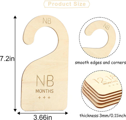Wooden Baby Closet Dividers,Clothes Divider for Nursery,Newborn to 24 Month