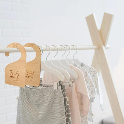 Wooden Baby Closet Dividers,Clothes Divider for Nursery,Newborn to 24 Month