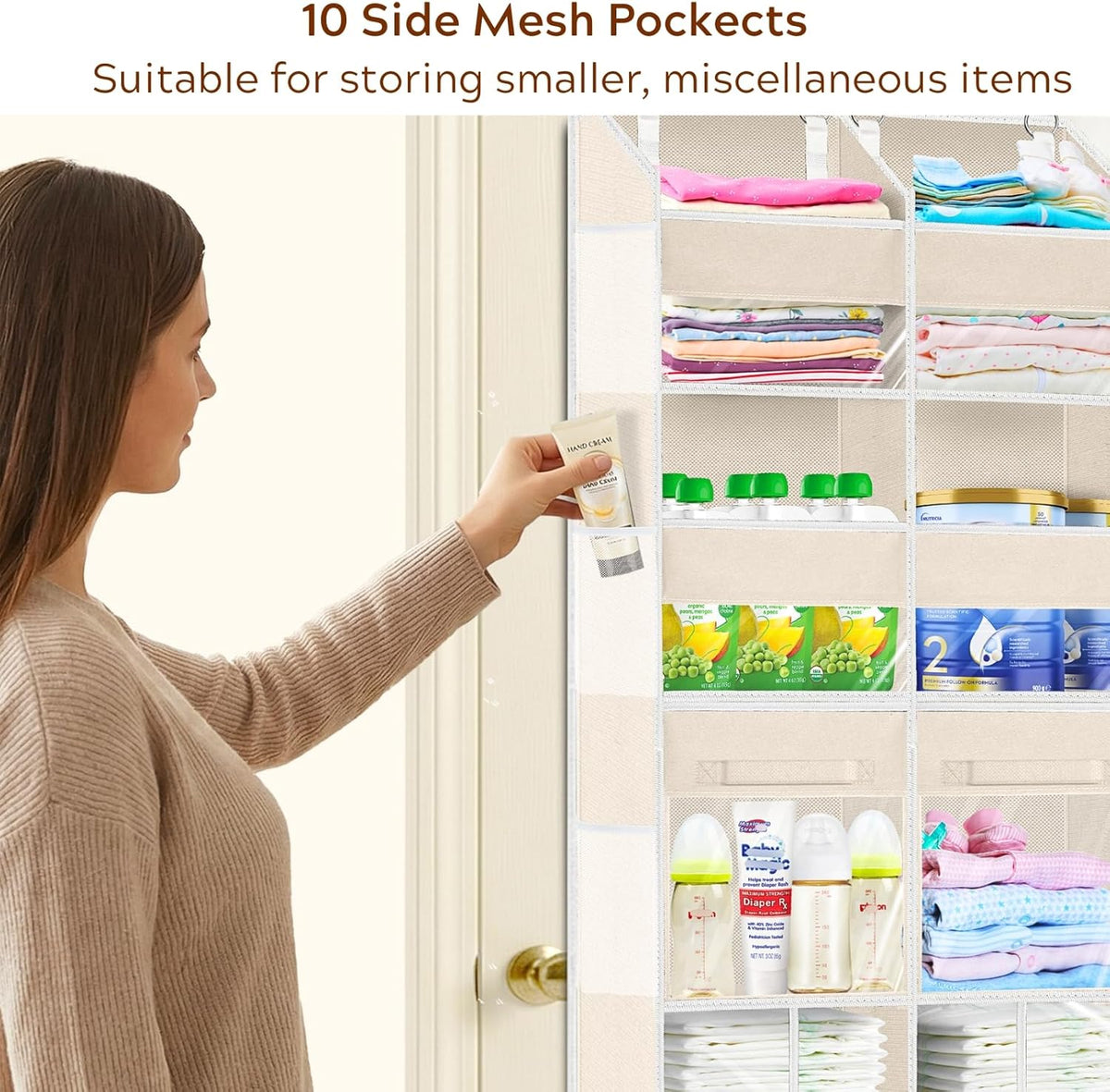 Extra Large Door Storage of 8 Compartments & 2 Drawers