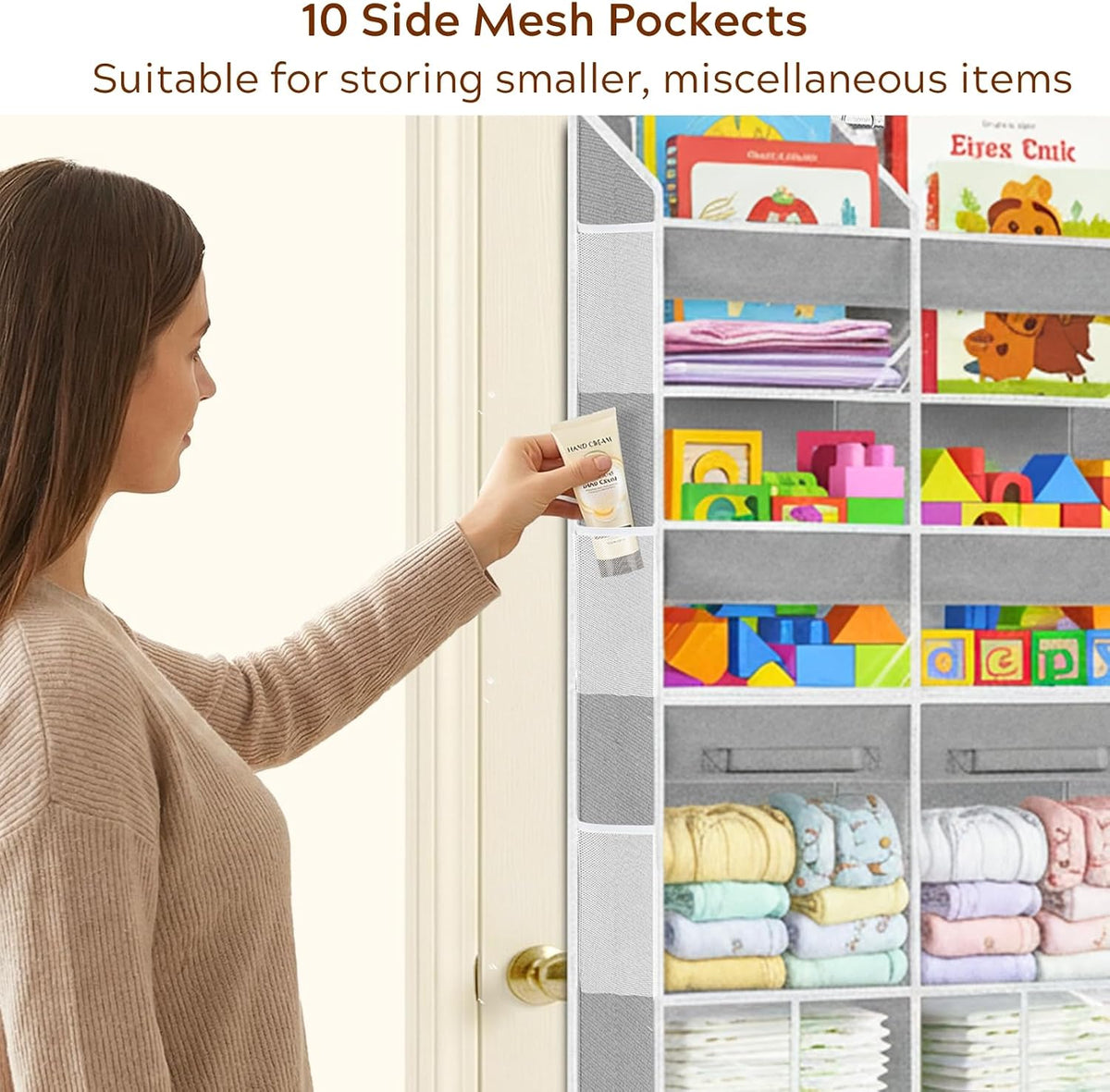 Extra Large Door Storage of 8 Compartments & 2 Drawers