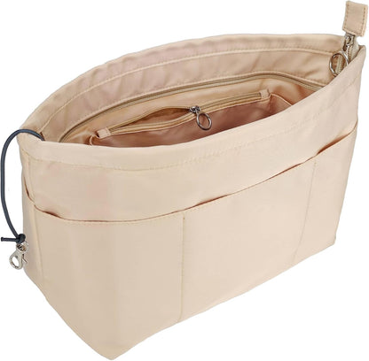 Purse Organizer Insert Tote Handbag Divider, Large, Beige