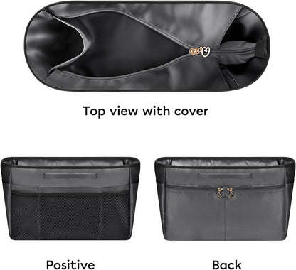 Purse Organizer Insert for Tote Bag, 12.99 Inch Satin Bag Organizer, Multi Pocket Handbag Organizer for Everyday Totes