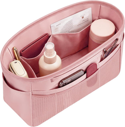 Purse Organizer Insert for Tote Bag, 12.99 Inch Satin Bag Organizer, Multi Pocket Handbag Organizer for Everyday Totes