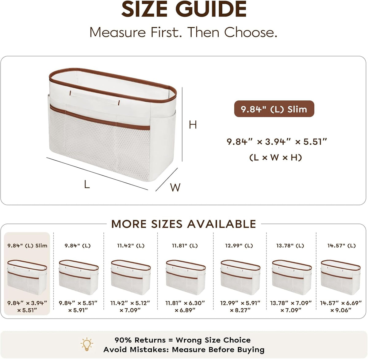 Purse Organizer Insert for Tote Bag, 12.99 Inch Satin Bag Organizer, Multi Pocket Handbag Organizer for Everyday Totes