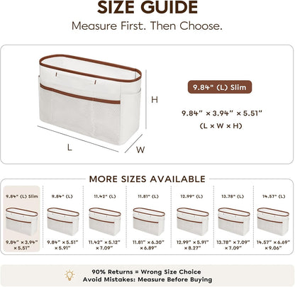 Purse Organizer Insert for Tote Bag, 12.99 Inch Satin Bag Organizer, Multi Pocket Handbag Organizer for Everyday Totes