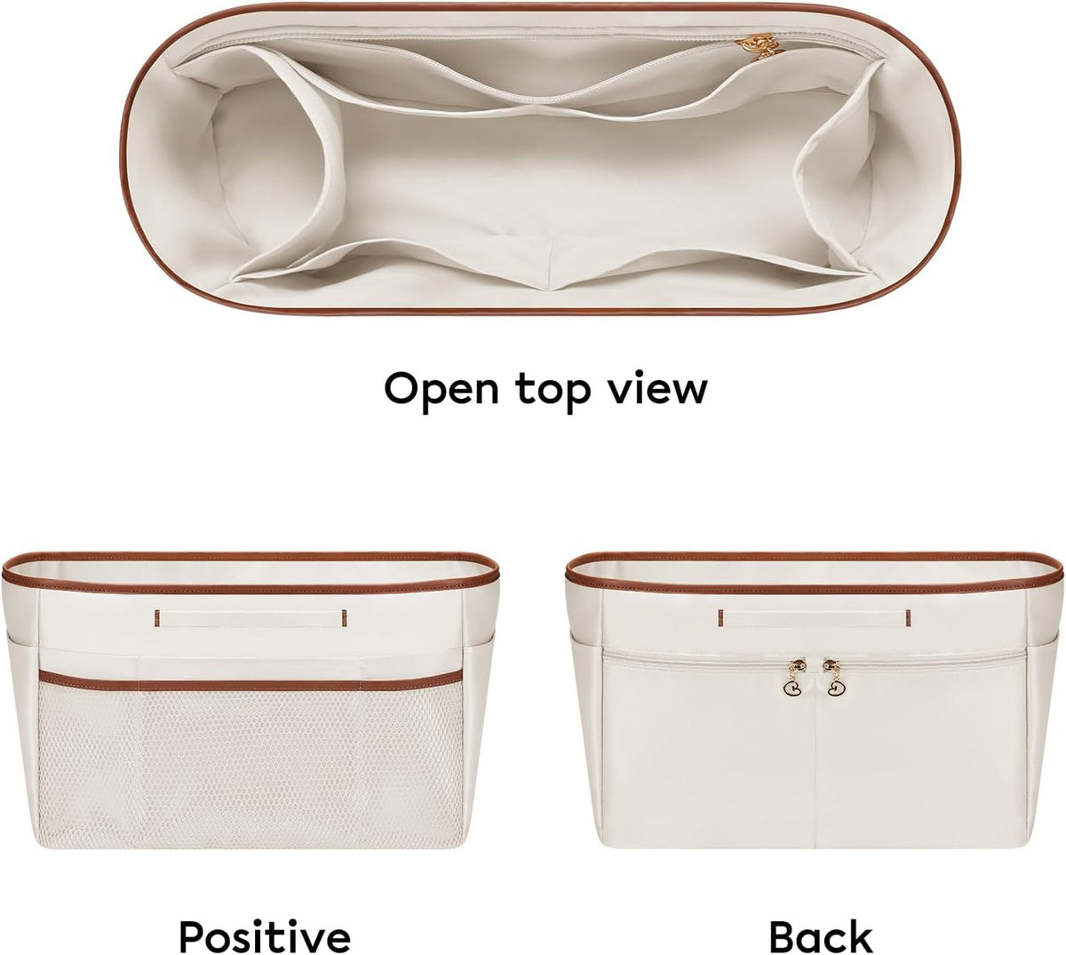 Purse Organizer Insert for Tote Bag, 12.99 Inch Satin Bag Organizer, Multi Pocket Handbag Organizer for Everyday Totes