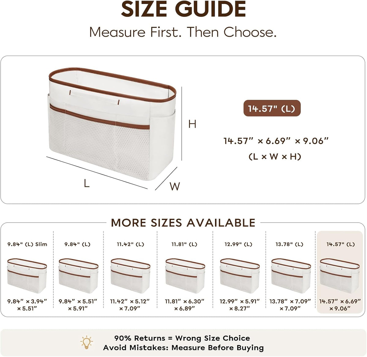 Purse Organizer Insert for Tote Bag, 12.99 Inch Satin Bag Organizer, Multi Pocket Handbag Organizer for Everyday Totes