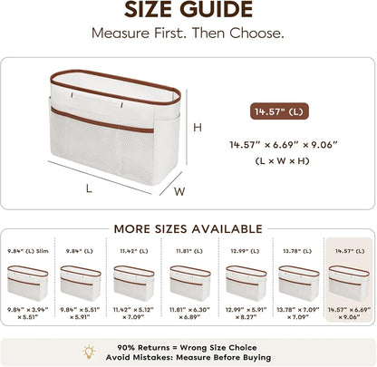 Purse Organizer Insert for Tote Bag, 12.99 Inch Satin Bag Organizer, Multi Pocket Handbag Organizer for Everyday Totes