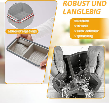 2 Pack Silicone Freezer Tray with Lid Soup Freeze Container Molds Set Soup Ice Cube Tray Kitchen Food Storage for Freezing Sauce, Broth, Rice Bpa Free (2 Pcs_4 Slot_Light Gray)