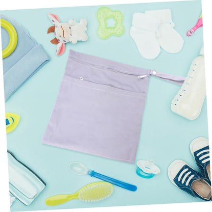 2pcs Boy Girl Diaper Storage Pouch Dual Zippers for Travel Compact Organizer for Diapers Clothing and Food Lightweight and Easy to Carry for Parents The Go