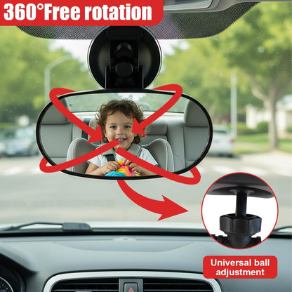 Baby Car Mirror Rear Facing, 360° Adjustable Wide Angle Convex Mirrors, Suction Cup Baby Safety Rearview Mirrors, Universal Car Interior Mirror Accessories for View Backseat Infant(Black)