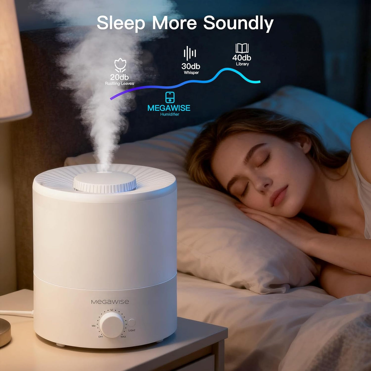 Cool Mist Humidifier, 2L Tank, Quiet Operation, Auto Shut-Off