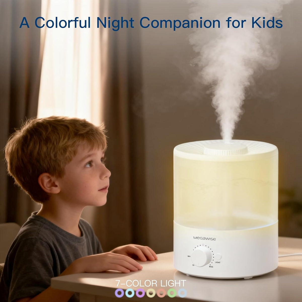 Cool Mist Humidifier, 2L Tank, Quiet Operation, Auto Shut-Off
