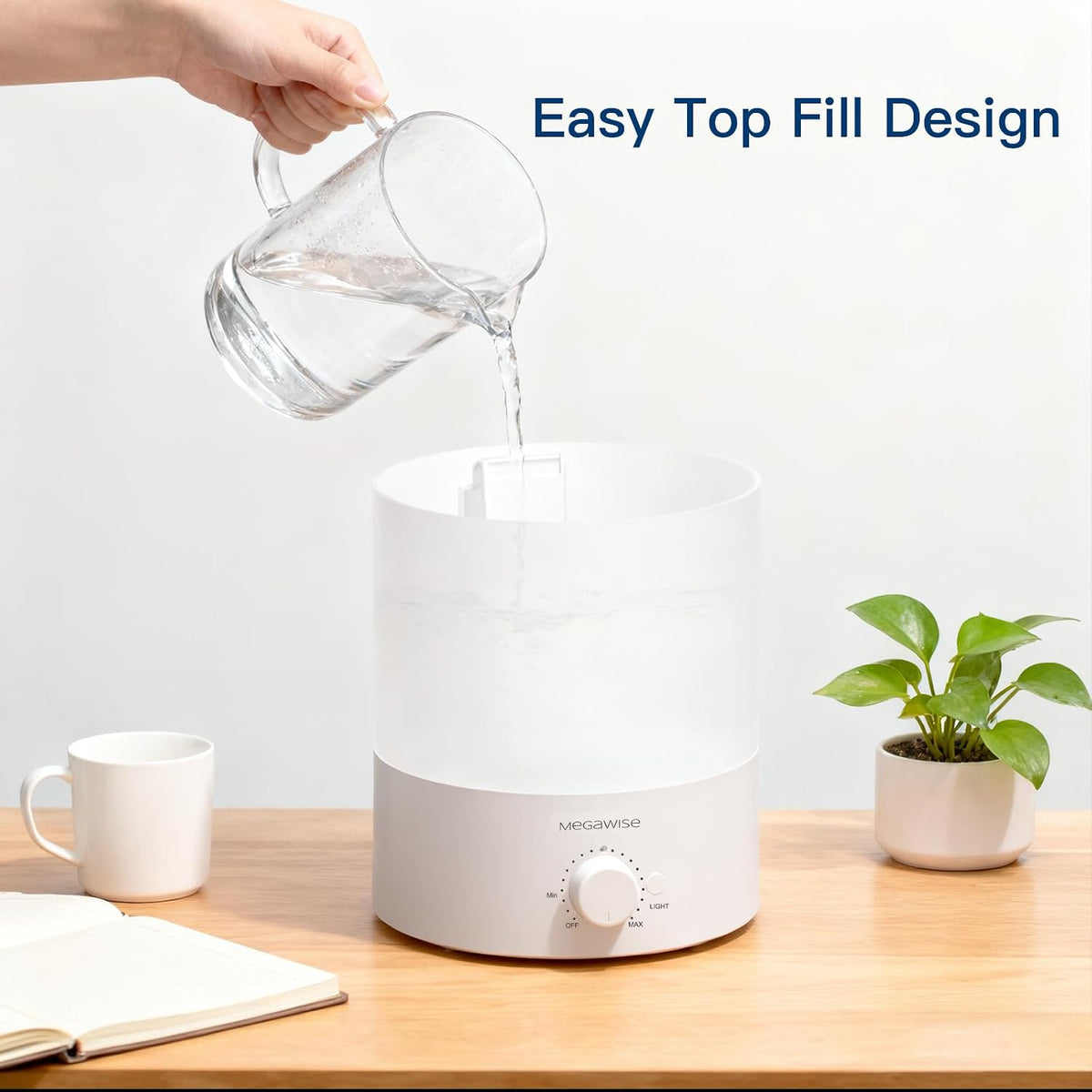 Cool Mist Humidifier, 2L Tank, Quiet Operation, Auto Shut-Off