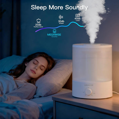 Cool Mist Humidifier, 2L Tank, Quiet Operation, Auto Shut-Off