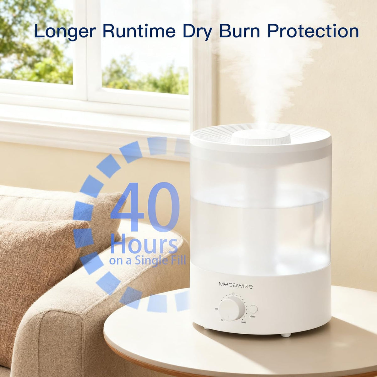 Cool Mist Humidifier, 2L Tank, Quiet Operation, Auto Shut-Off