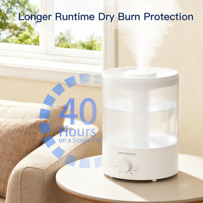 Cool Mist Humidifier, 2L Tank, Quiet Operation, Auto Shut-Off