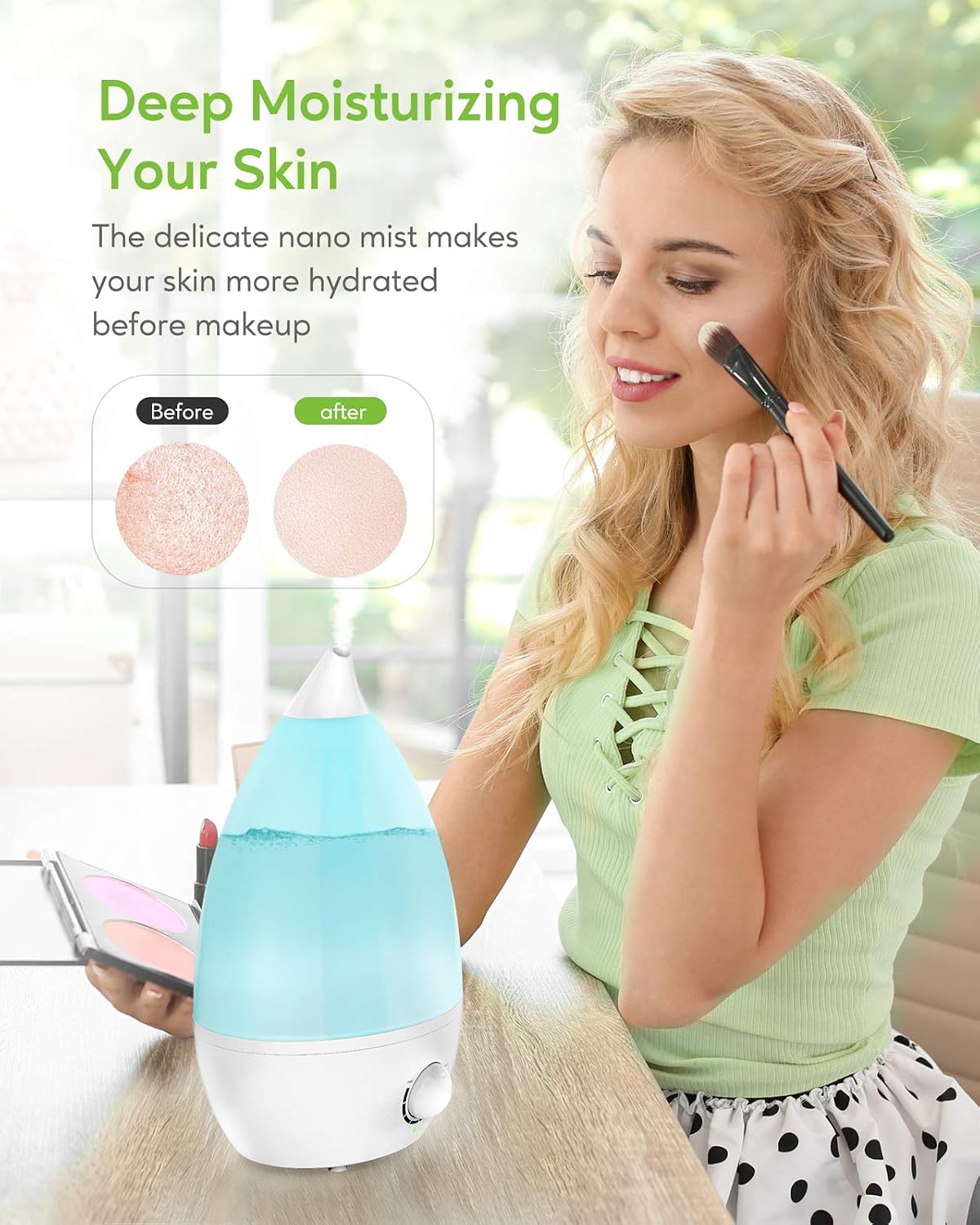 Cool Mist Humidifier, 2L Tank, Quiet Operation, Auto Shut-Off