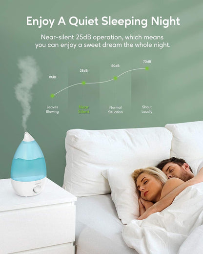 Cool Mist Humidifier, 2L Tank, Quiet Operation, Auto Shut-Off