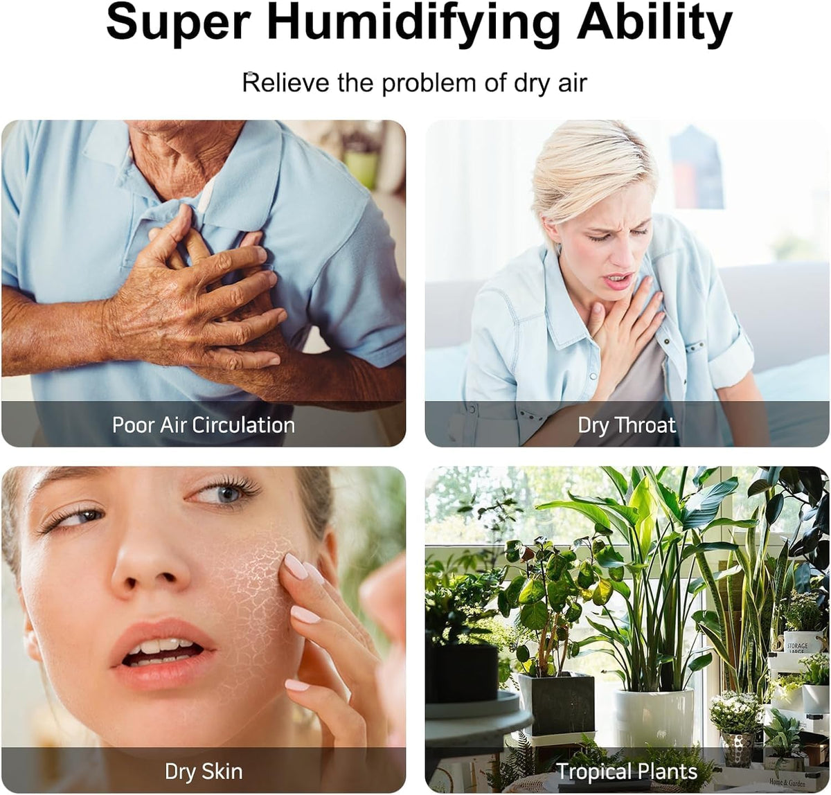 Cool Mist Humidifier, 2L Tank, Quiet Operation, Auto Shut-Off
