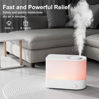 Cool Mist Humidifier, 2L Tank, Quiet Operation, Auto Shut-Off