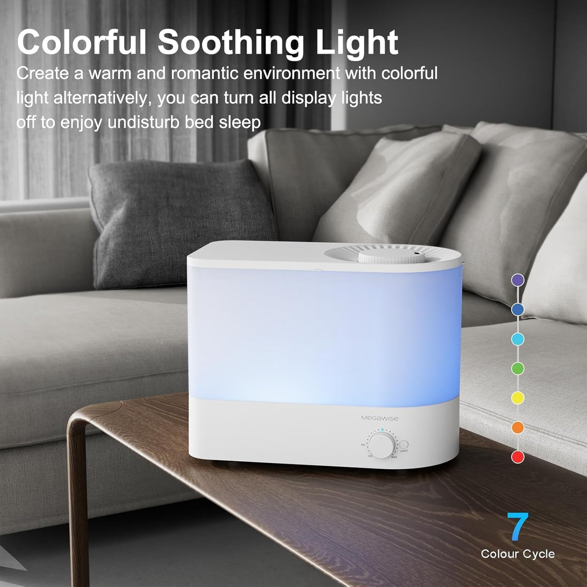 Cool Mist Humidifier, 2L Tank, Quiet Operation, Auto Shut-Off