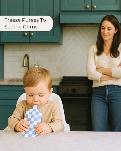 Reusable Baby Food Pouches for Toddlers - BPA Free Food Grade - Dishwasher & Freezer Safe - Baby Food Containers - Refillable Squeeze Pouch For Applesauce & Yogurt - 12 Pack (Rainbows)