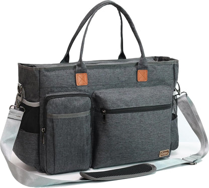 Nurse Tote Bag for Work with Padded 15.6” Laptop Sleeve, Medical Supplies Shoulder Bag for Home Health Care