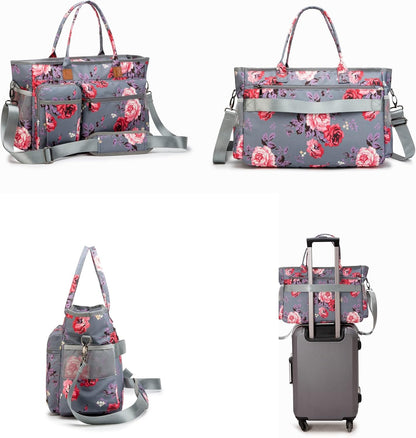 Nurse Tote Bag for Work with Padded 15.6” Laptop Sleeve, Medical Supplies Shoulder Bag for Home Health Care