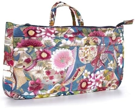 Printing Handbag Organizers Inside Purse Insert - High Capacity 13 Pockets Bag Tote Organizer with Handle Beige