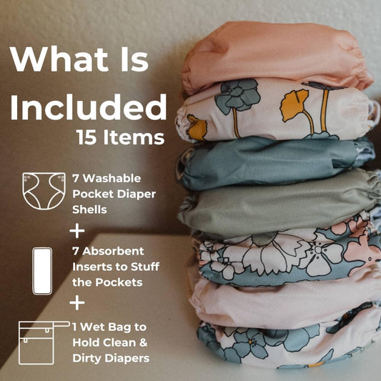 Cloth Diapers | 7 Pack | Waterproof,Reusable and Washable