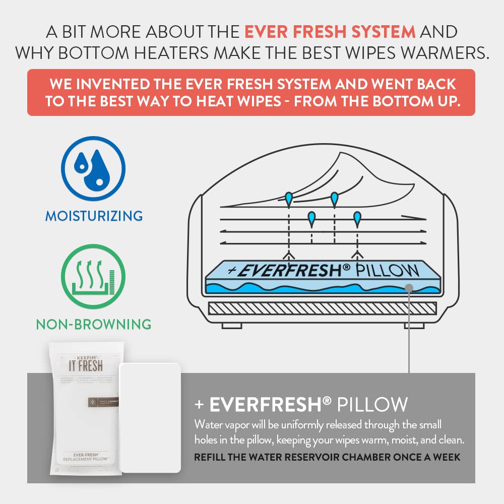 Ultimate Wipes Warmer with an Integrated Nightlight |Pop-Up Wipe Access. All Time Worldwide #1 Selling Wipes Warmer. It Comes with an everFRESH Pillow System that Prevent Dry Out.