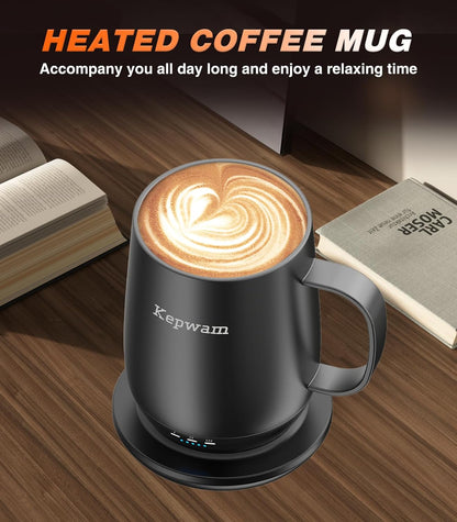 Self-Heating Coffee Mug T2, 16oz Electric Heated Mug Hot Up to 149℉ | No App, 3 Temp Settings to Keep Coffee Warm, Long-Lasting Battery for Office & Home,Auto Shut-Off, Ideal Gift for Men & Women